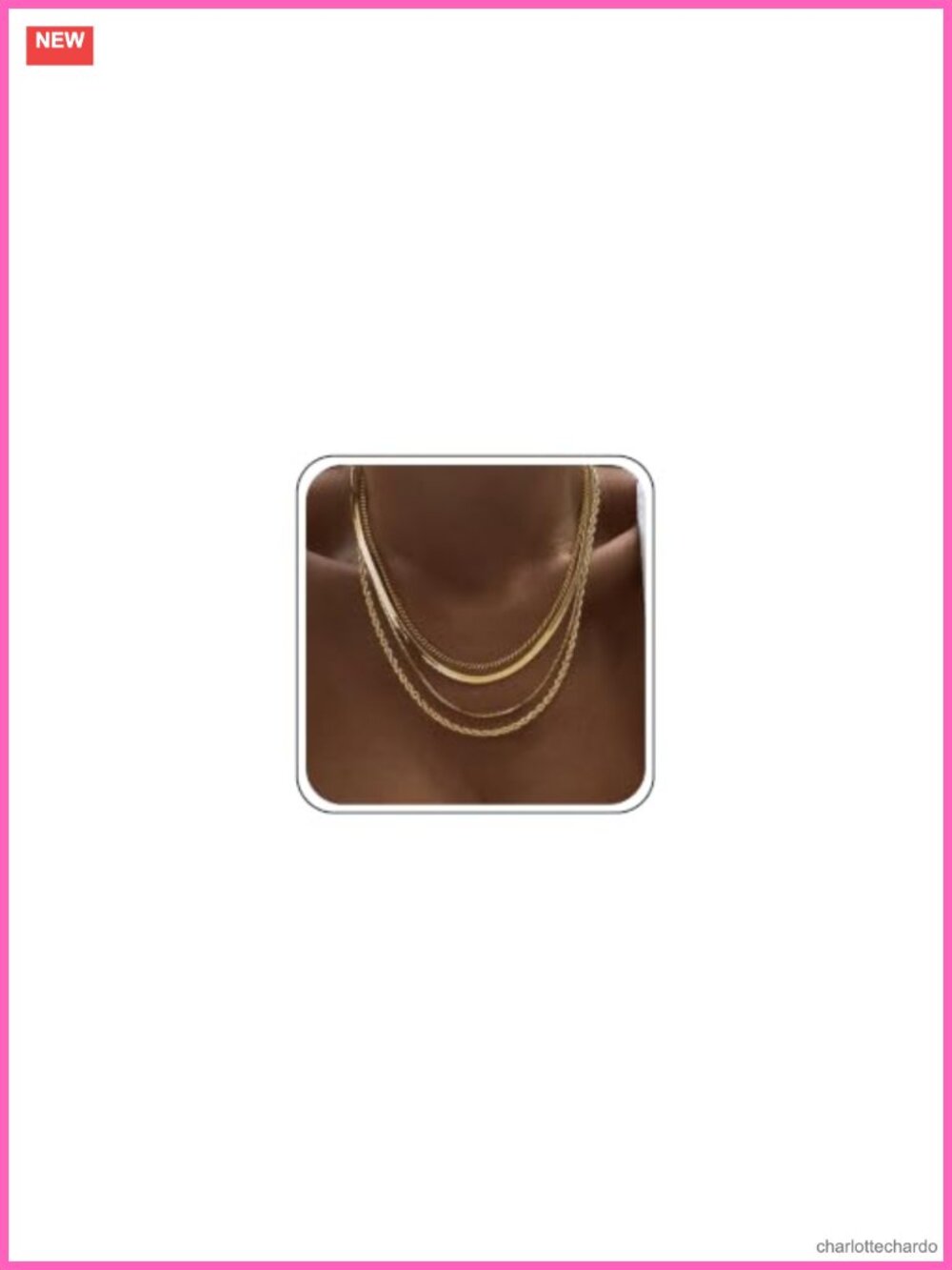 14k Gold Plated Layered Necklace Set 4 Chains Women Dainty Stackable